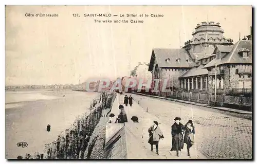 Cartes postales Cote d Emeraude Saint Malo Le Sillon et le Casino The Wake and the Casino