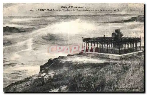 Ansichtskarte AK Cote d Emeraude Saint Malo Le Tombeau de Chateaubriand un jour de Tempete