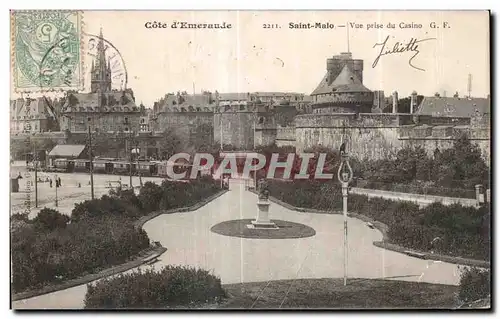 Ansichtskarte AK Cote d Emeraude Saint Malo Vue prise du Casino Train