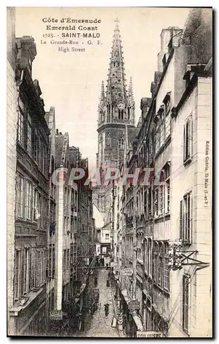 Cartes postales Cote d Emeraude Emerald Coast Saint Malo La Grand Rue