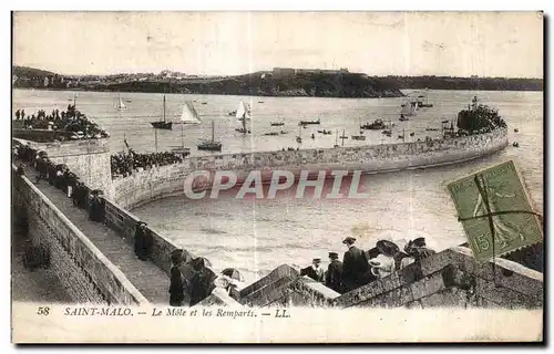 Ansichtskarte AK Saint Malo Le Mole et les Remparts