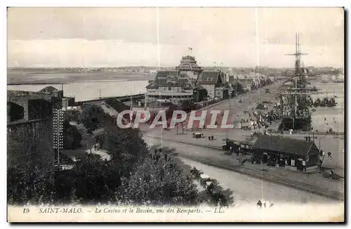 Ansichtskarte AK Saint Malo Le Casino et le Bassin vus des Remparts