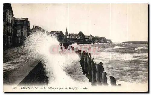 Cartes postales Saint Malo Le Sillon un Jour de Tempete