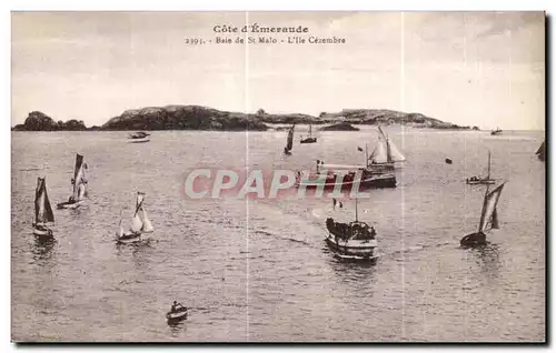 Cartes postales Cote d Emeraude Baie de St Malo L Ile Cezembre Bateaux