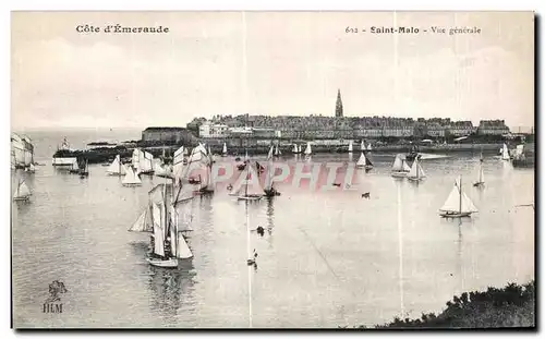 Ansichtskarte AK Cote d Emeraude Saint Malo Vue generale Bateaux