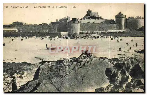 Cartes postales Saint Malo La Plage Et Le Chateau