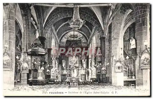 Ansichtskarte AK Fougeres Interieur de I Eglise Saint Sulpice