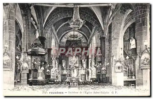 Cartes postales Fougeres Interieur de I Eglise Saint Sulpice