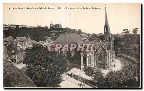 Cartes postales Fougeres L Eglise St Sulpice cote Nord Vue prise de la Tour Surienne