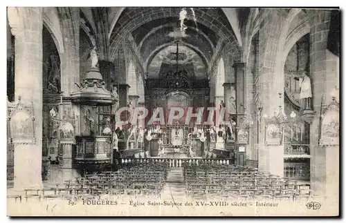 Ansichtskarte AK Fougeres Eglise Saint Sulpice des XV XVIII siecles Interieur