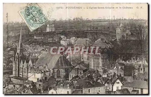 Cartes postales Fougeres L Eglise Saint Sulpice et le Chateau