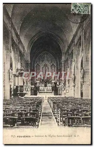 Ansichtskarte AK Fougeres Interieur de I Eglise Saint Leonard