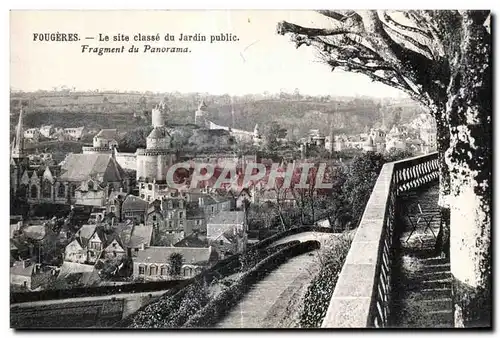 Cartes postales Fougeres Le site classe du Jardin public Fragment du Panorama