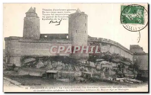 Cartes postales Fougeres Le Chateau feodal