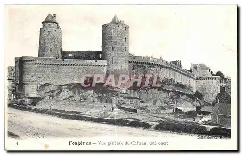 Cartes postales Fougeres Vue generale du Chateau cote ouest