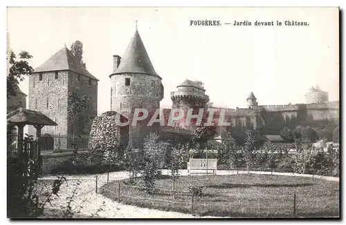 Cartes postales Fougeres Jardin devant le Chateau