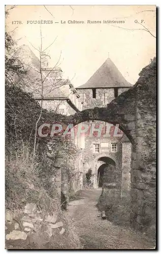 Cartes postales Fougeres Le Chateau Ruines Interieures