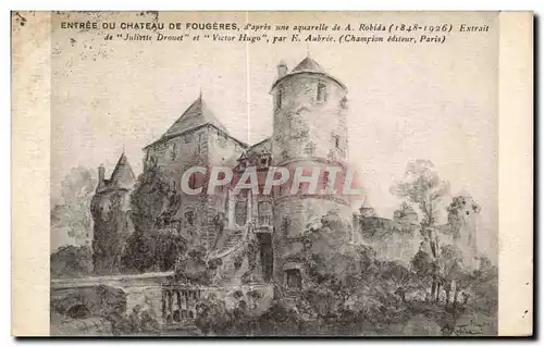 Cartes postales Fougeres Entree du Chateau de Fougeres d apres une aquarelle de Robida