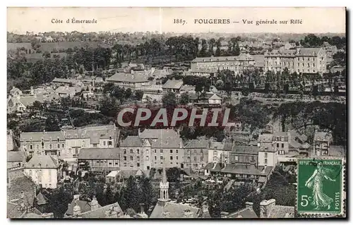 Cartes postales Fougeres Vue generale sur Rille