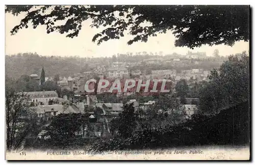 Ansichtskarte AK Fougeres Vue Panoramique prise du Jardin Public