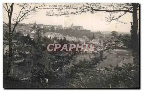 Cartes postales Fougeres Vue Panoramique et Eglise St Leonard