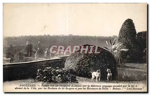 Cartes postales Fougeres Jardin sur les Remparts Donnant sur le Delicieux Paysage encadre par le ter a