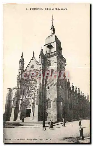 Cartes postales Fougeres Eglise St Leonard