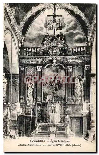 Cartes postales Fougeres Eglise St Sulpice Maitre Autel