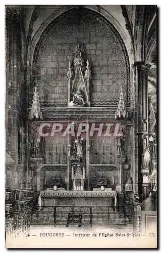 Cartes postales Fougeres Interieur de L Eglise Saint Sulpice