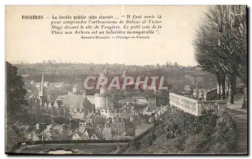 Cartes postales Fougeres Le Jardin Public Chateau