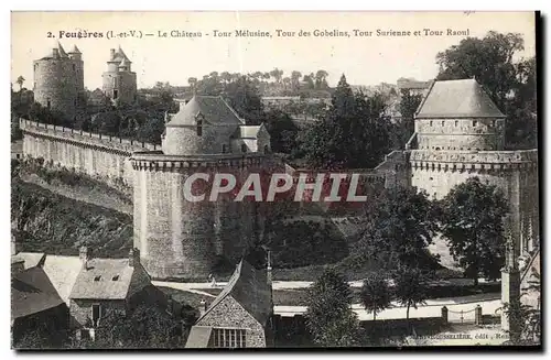 Cartes postales Fougeres Le Chateau Tour Melusine Tour des Gobelins