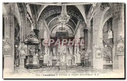 Cartes postales Fougeres Interieur de I Eglise Saint Sulpice