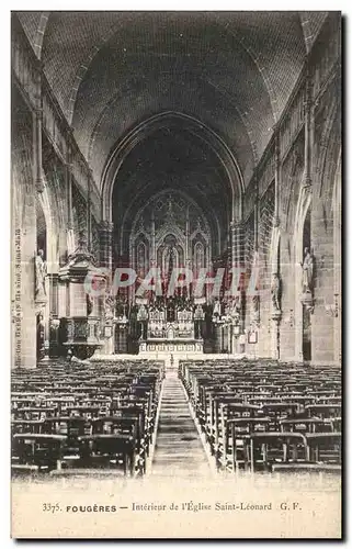 Cartes postales Fougeres Interieur de I Eglise Saint Leonard