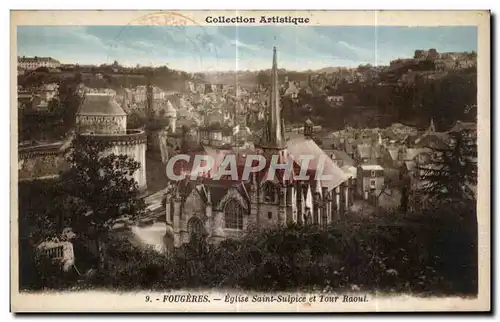 Ansichtskarte AK Fougeres Eglise Saint Sulpice et Tour Raoul