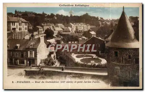 Cartes postales Fougeres Tour du Guemadeux (XII siecle) et petit Jardin Public