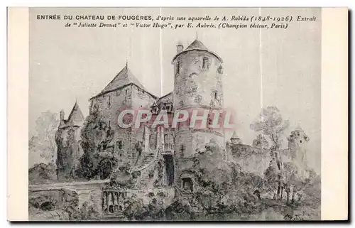 Cartes postales Entree Du Chateau De Fougeres d apres une