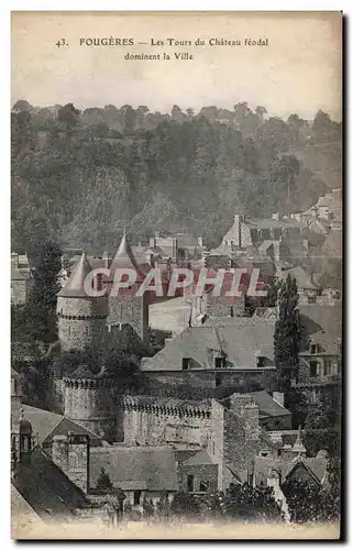 Ansichtskarte AK Fougeres Les Tours du Chateau feodal dominent la Ville