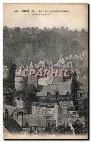 Cartes postales Fougeres Les Tours du Chateau feodal dominent la Ville