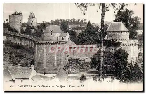 Cartes postales Fougeres Le Chateau Les Quatre Tours