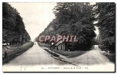 Cartes postales Fougeres Entree de la Foret Cabane