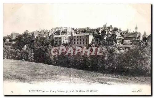 Ansichtskarte AK Fougeres Vue generale prise de la Route de Rennes