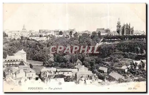 Cartes postales Fougeres Vue generale