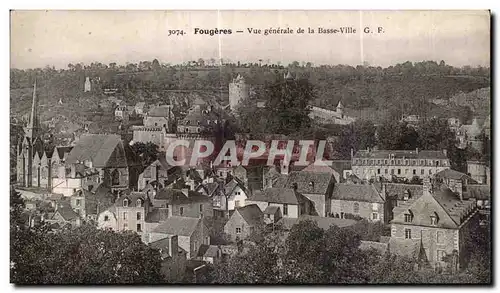 Cartes postales Fougeres Vue generale de la Basse Ville