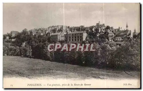 Ansichtskarte AK Fougeres Vue generale prise de la Route de Rennes