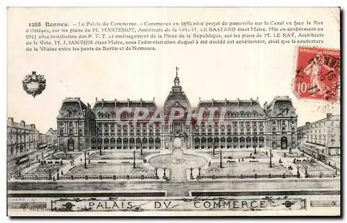 Cartes postales Rennes Le palais du Commerce Commence en 1885