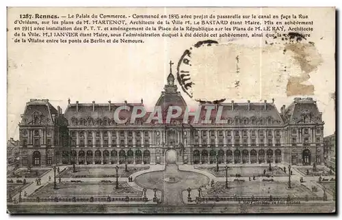 Cartes postales Rennes Le palais du Commerce Commence en 1885