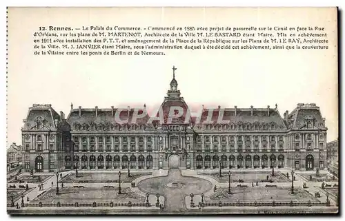 Ansichtskarte AK Rennes Le palais du Commerce Commence en 185