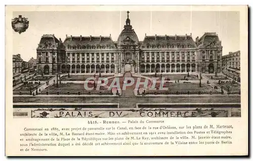 Cartes postales Rennes Palais du Commerce Commence en 1885