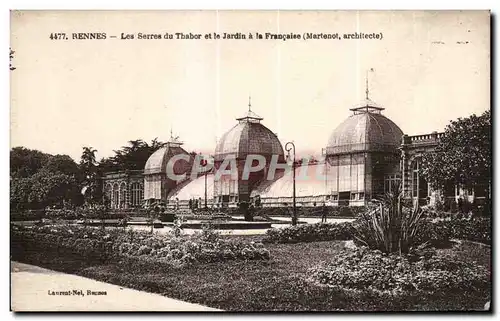 Cartes postales Rennes Les Serres du Thabor et le Jardin a la Francaise (Martenot architecte)