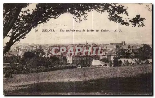 Cartes postales Rennes Vue generale prise du Jardin du Thabor